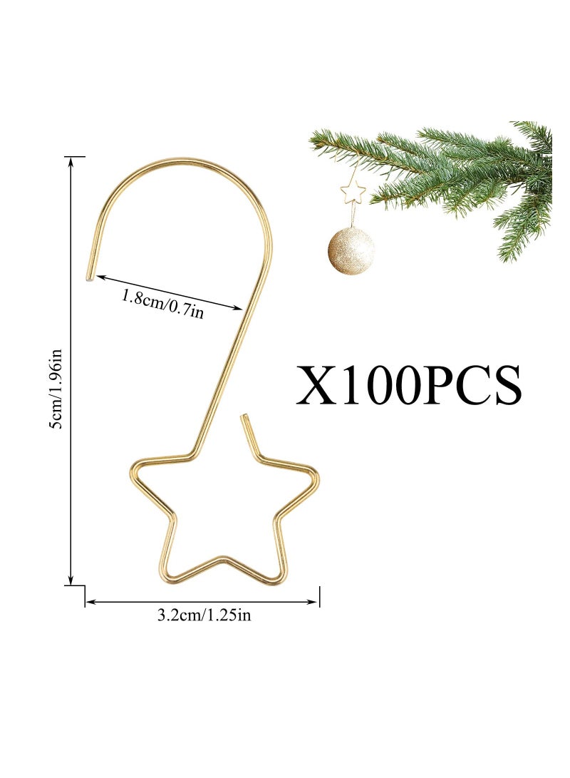 100 Pieces Festival Ornament Hooks Star lovely Hangers for Party Decor Bauble Tree Decoration - Image 2