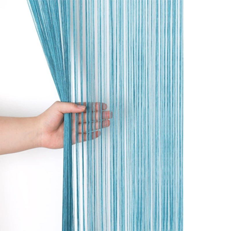HSYLYM Spaghetti String Curtains for Doorways Privacy Door Frame Tassel Hippy Wall Kitchen Hallway Boho Fringe Curtain Hanging Door Room Dividers Decor 1 Panel(39?79in/100?200cm Teal Blue) - Image 4
