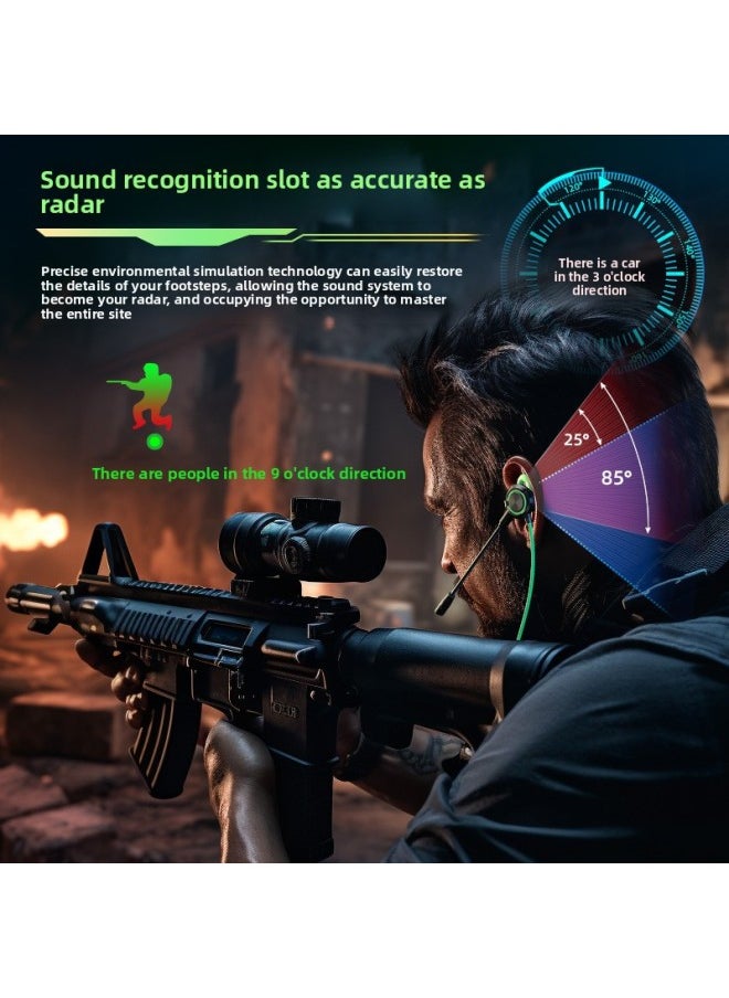 Generic - Type-c In-Ear Wired Headset For Apple Samsung VIVO Huawei Mobile Game Audio Distinguishing Headset-Color:Wired Type-c Interface Magic Green (attractive Slot Recognition, Game Headset) - Image 1