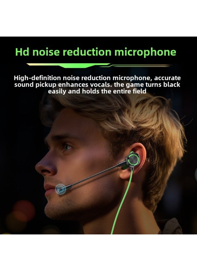 Generic - Type-c In-Ear Wired Headset For Apple Samsung VIVO Huawei Mobile Game Audio Distinguishing Headset-Color:Wired Type-c Interface Magic Green (attractive Slot Recognition, Game Headset) - Image 1