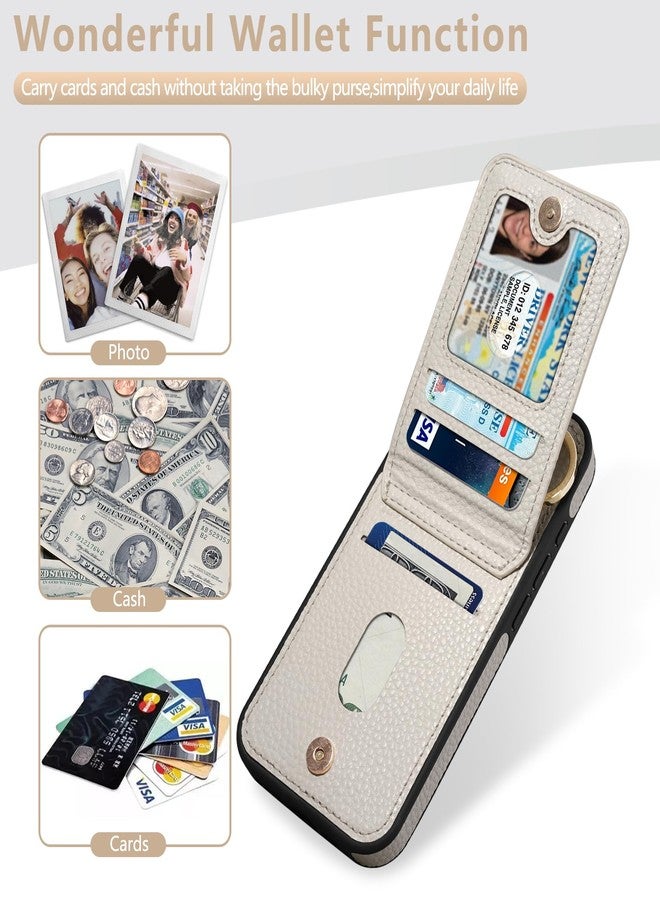 Keallce Case for iPhone 15 Pro 6.1'', Detachable Crossbody Wallet Case with RFID Blocking Card Slots, 360?Stand Ring, Flip Leather Protective Cover Lanyard Shoulder Strap Women for iPhone 15 Pro Beige - Image 3