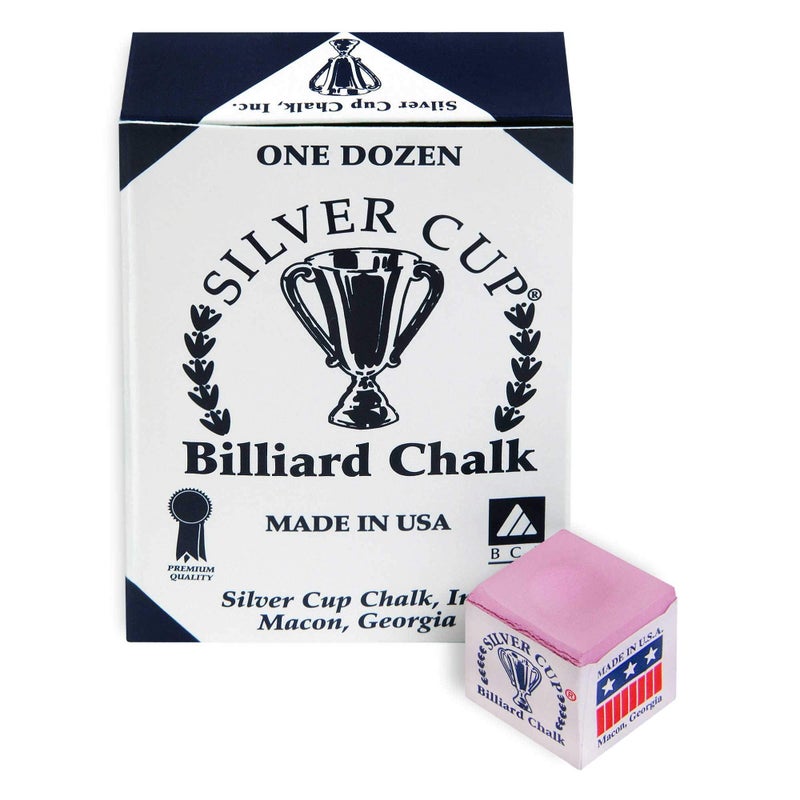 SILVER CUP Billiard CHALK - ONE DOZEN (Pink) - Image 2