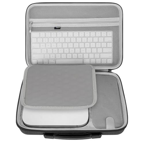 GEEKRIA Hard Travel Case, Compatible with Apple 2023/2020 Mac Mini Desktop and Fit for Magic Keyboard, Magic Mouse Carrying Case (Dark Gray) - Image 4