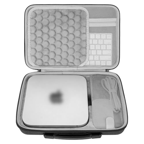 GEEKRIA Hard Travel Case, Compatible with Apple 2023/2020 Mac Mini Desktop and Fit for Magic Keyboard, Magic Mouse Carrying Case (Dark Gray) - Image 1