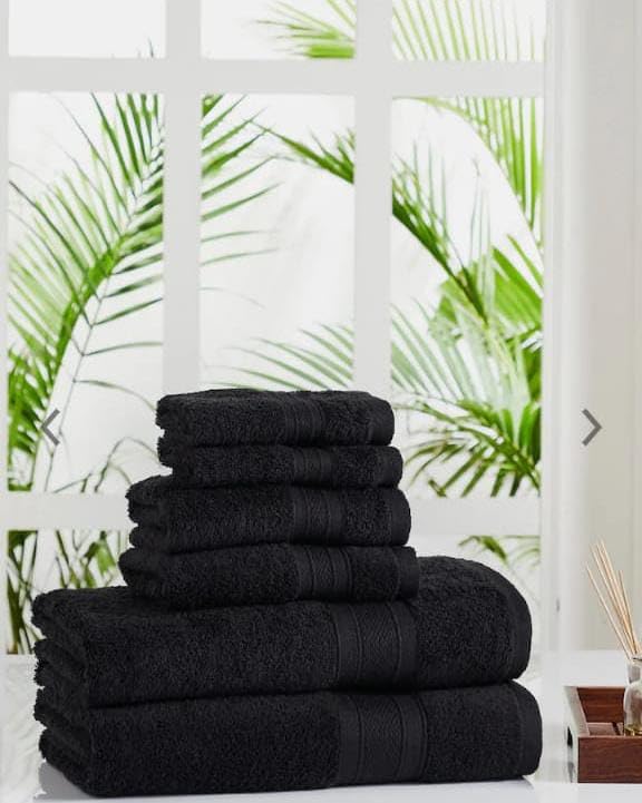 Bezzilish Home Bezzilish Home Beautiful Bath Hand face Towel -Pack of 6-2 Bath 2 Hand 2 face Towel Special Wedding Gift Purpose Rate(Black) 