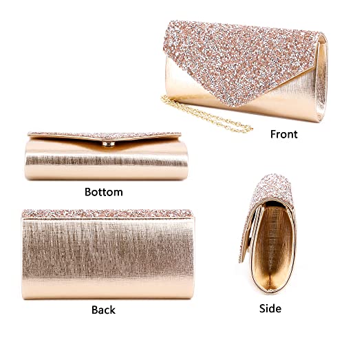 Naimo Flap Dazzling Rhinestone Clutch Bag Evening Bag Purse With Detachable Chain For Wedding and Party - Image 2