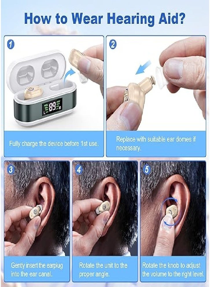 Upgraded high-quality hearing aids for seniors with displays, rechargeable hearing aids with noise reduction, and over-the-counter invisible hearing aids for adults - Image 5
