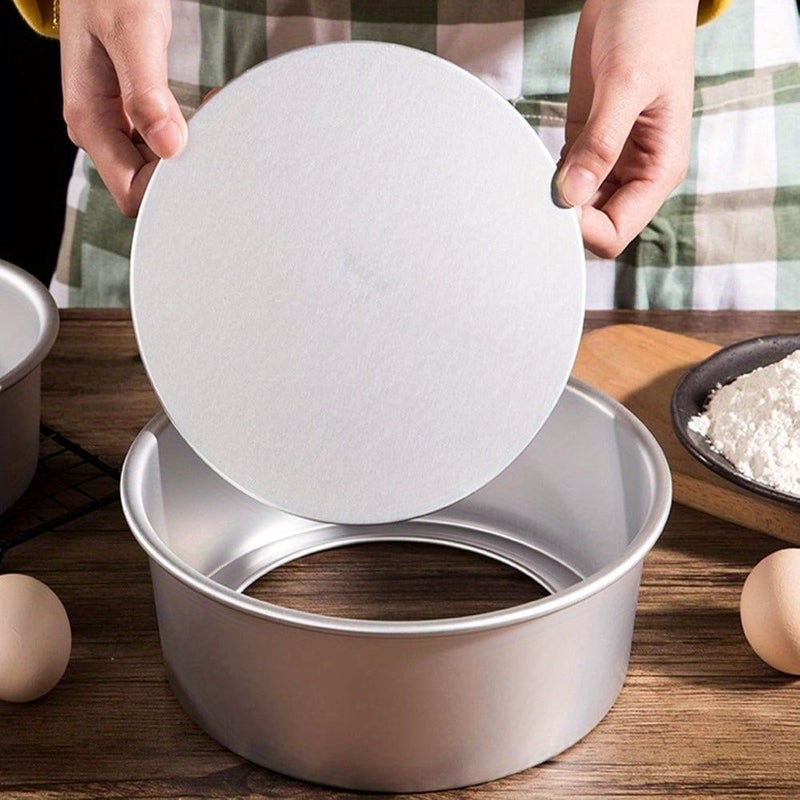 1pc 6 Inch Round Aluminum Cake Mold With Live Bottom Non Stick Baking Pan - Image 1