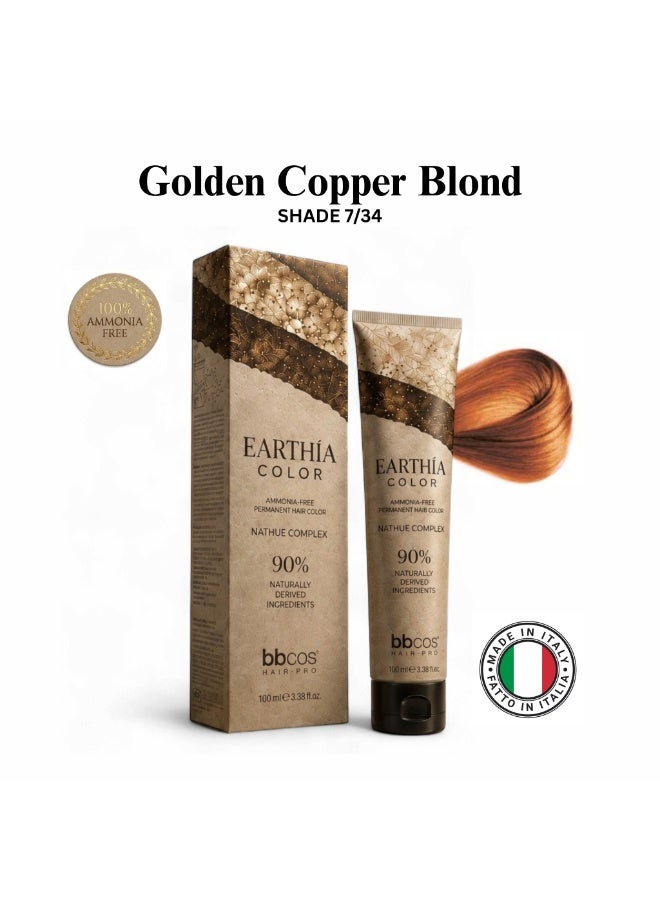 bbcos Earthia Hair Color 100ml 7.34 - Image 1