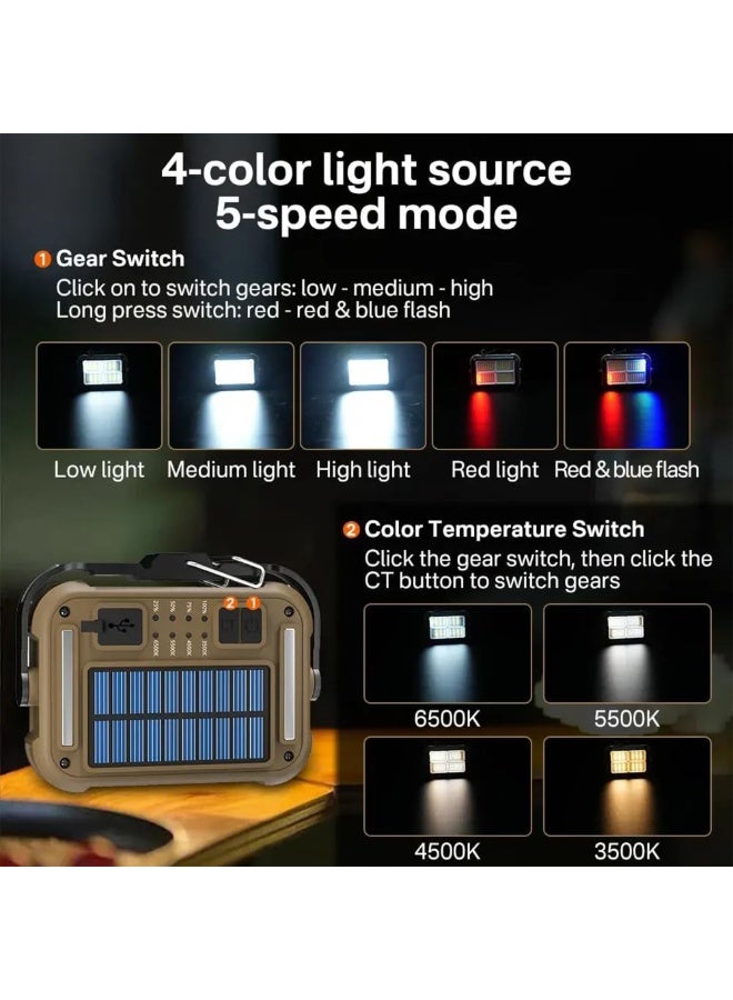 Solar LED Work Light Type-C – Magnetic & Hook Design, Multi-Function Floodlight for Camping, Outdoor, and Work, 3600 mAh Battery - Image 3