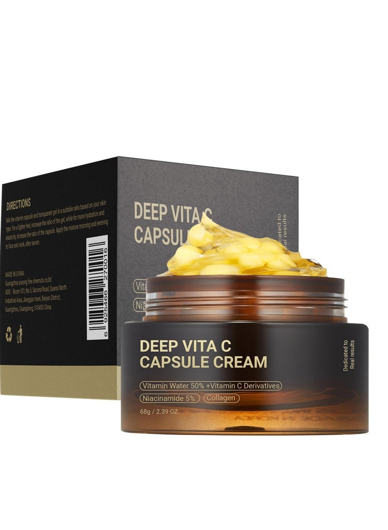 Deep Vita C Cream, Deep Vita C Capsule Cream, Golden Collagen Jelly Cream, Vitamin C Lotion for Instant Glow, Deep Vita C Capsule Moisturizer Cream ﻿ - Image 1