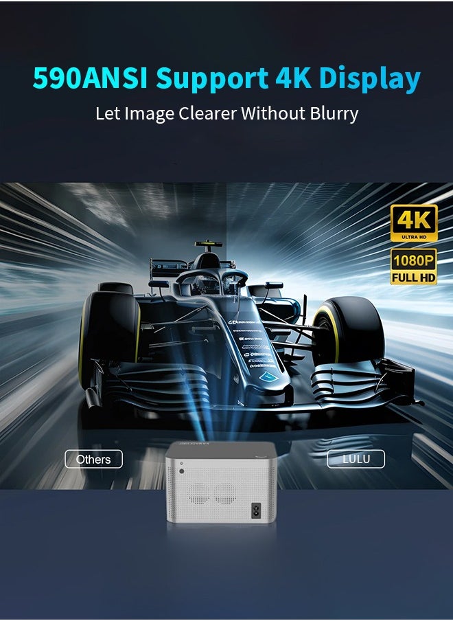 Digisand - Projector 4K Android 11 1920*1080P 580ANSI Wifi6 BT5.0 Voice Control Allwinner H713 Electronic Focus Home Outdoor Projetor - Image 1