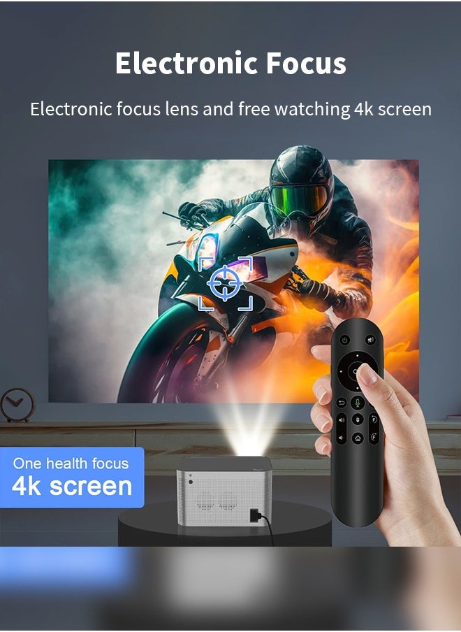 Digisand - Projector 4K Android 11 1920*1080P 580ANSI Wifi6 BT5.0 Voice Control Allwinner H713 Electronic Focus Home Outdoor Projetor - Image 1