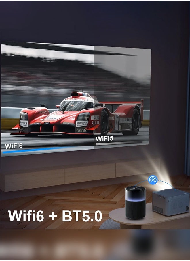 Digisand - Projector 4K Android 11 1920*1080P 580ANSI Wifi6 BT5.0 Voice Control Allwinner H713 Electronic Focus Home Outdoor Projetor - Image 1