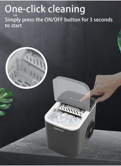 Ice Maker Machine, 1.3L, 12kg/24h, 9 Cubes Ready in 6 Mins, Remote Ice Making, Self Cleaning, with Basket and Scoop SK-03038 Black - pzsku/Z1F9F03B0584970FD8271Z/45/_/1736840929/75d1c6f2-36fb-4002-8508-ead0fdf69d6a