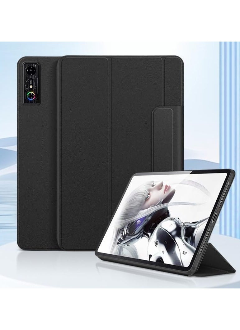 General Compatible with Nubia Red Magic Gaming Pad Pro 10.9" 2024 Tablet Slim Magnetic Smart PU Leather Tri-Folding Stand Cover Tablet Case  - Image 1