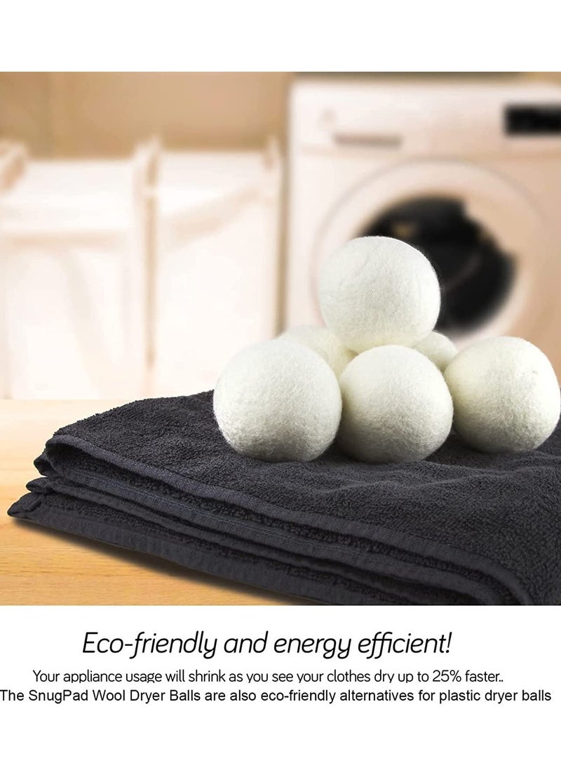 SYOSI Wool Dryer Balls, Wool Balls Clothes Dryer Laundry Softener Dehumidification Decrease Drying Time Washing Reusable Static Free, Baby Safe, Saving Energy and Time, White 6 Count - Image 5