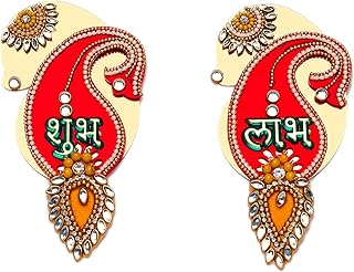 Aditri Creation Auspicious Shubh Labh Stickers Hanging for Decor Bandanwar Door Wall Hanging Wall Toran for Festival - Image 1
