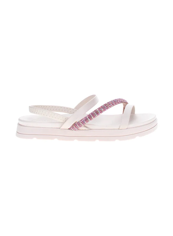 موليكا Moleca Ladies Flat Sandals White | Made In Brazil