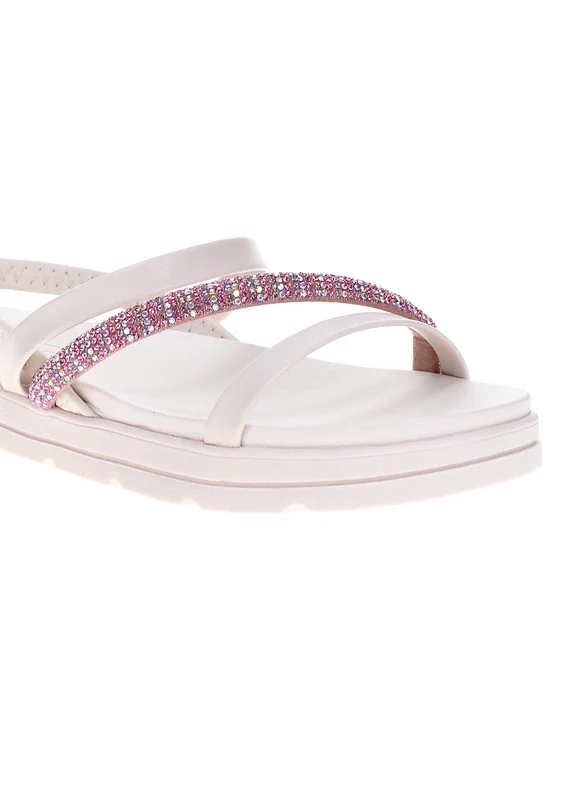 موليكا Moleca Ladies Flat Sandals White | Made In Brazil