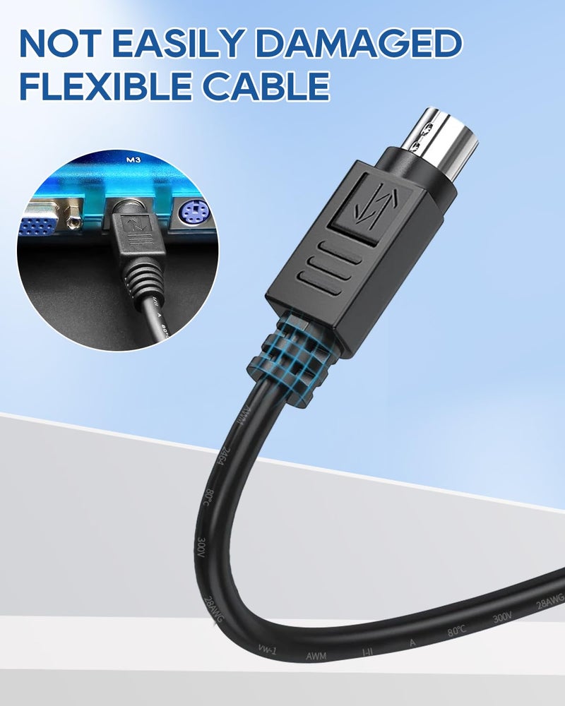 UCEC PS/2 Keyboard and Mouse Male to Male Extension Cable, 6 Pin 3.28 Feet PS2 Mouse Keyboard Converter for PC Scanner Speaker DVD Player - Image 3