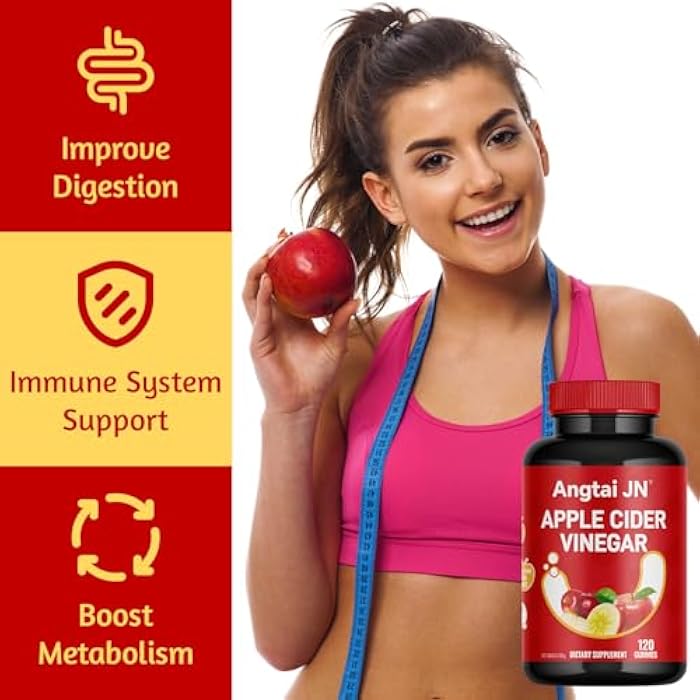 Angtai JN Apple Cider Vinegar Gummies, 120 Count, Max Strength 1000mg, ACV Supplement Gummy with B Vitamins & Antioxidants, Supports Metabolism, Digestion, Gut & Immune Health, Gluten-Free, Vegan & Non-GMO - Image 4