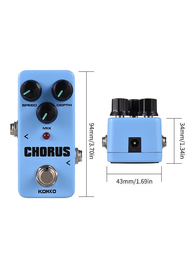 KOKKO - KOKKO FCH2 CHORUS Electric Guitar Effect Pedal Portable Guitar Effector Mini Single Electric Guitar Effect Pedal Analog Effect with Speed/Depth/Mix 3 Control Knobs True Bypass - Image 1