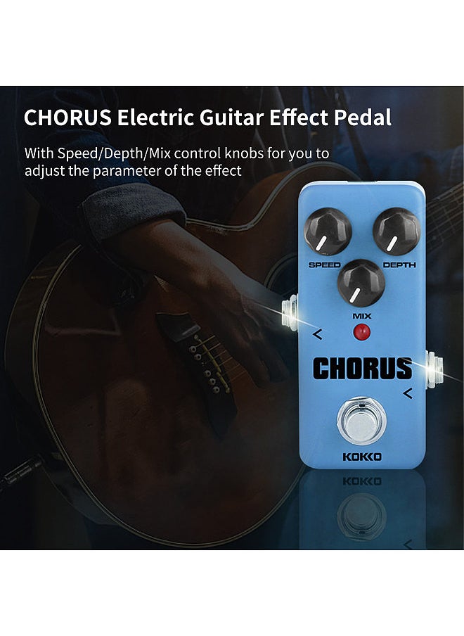 KOKKO - KOKKO FCH2 CHORUS Electric Guitar Effect Pedal Portable Guitar Effector Mini Single Electric Guitar Effect Pedal Analog Effect with Speed/Depth/Mix 3 Control Knobs True Bypass - Image 1