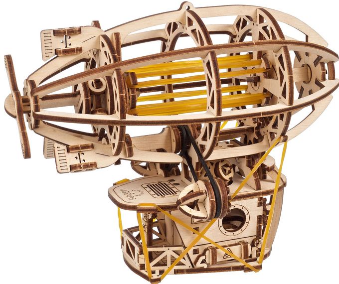 UGEARS Wooden 3D Puzzles for Adults Steampunk Airship Mini Model Kit DIY Wooden Zeppelin Puzzle with Rubber Band Motor Wood Puzzles Models for Adults to Build Easy Assembly 170 Pcs - Image 4