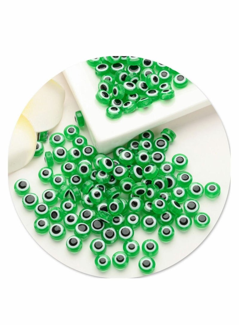 Round Evil Eye Handmade Resin Beads For DIY Jewelry Bracelet Earring Necklace Craft Making Green 200 Pcs  - Image 3