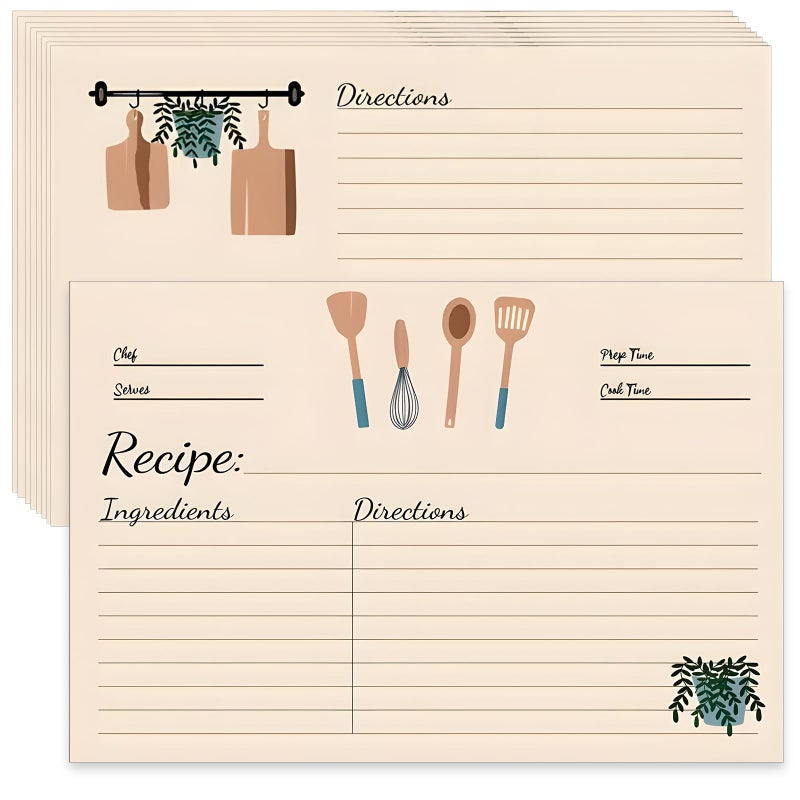 SCORYULE 100 Sheets Recipe Cards, 4x6 Inches Double Sided Cards, Blank Cardstock Cards for Recording Recipes, Kitchen Diaries, Bridal shower, Banquet Preparation - Image 1