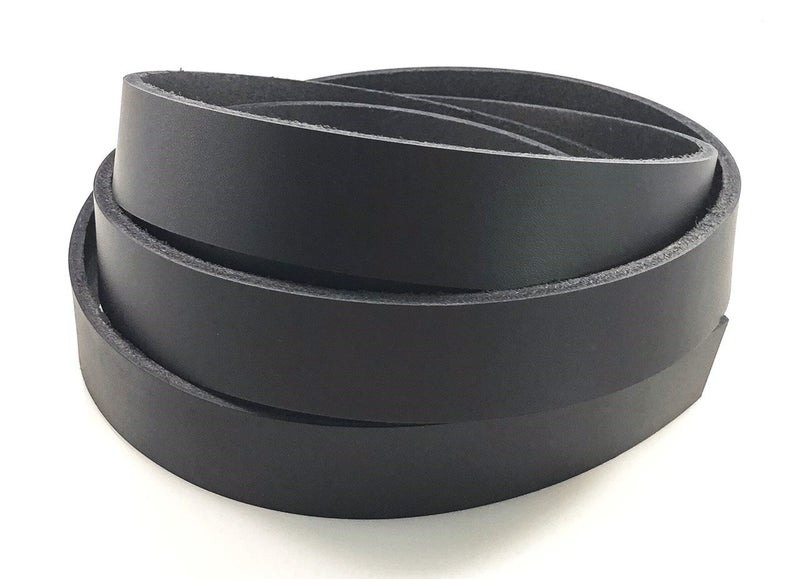 Dangerous Threads Black Latigo Leather Strip 1" x 72" Belt Blank