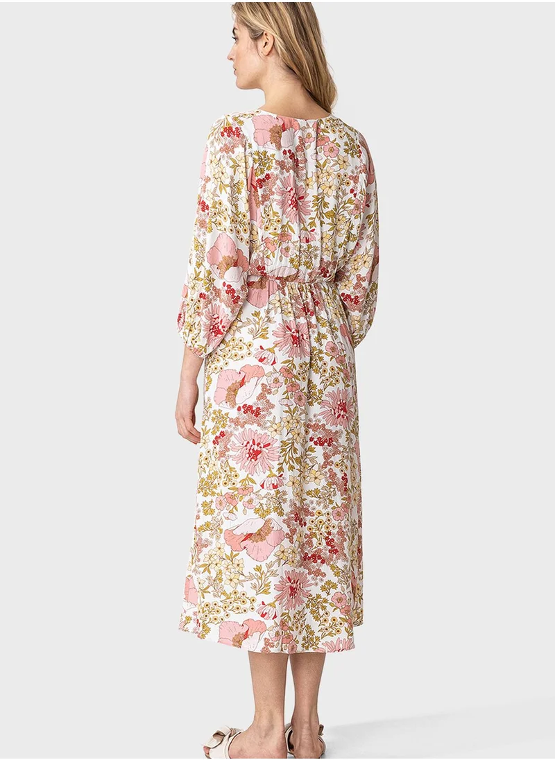 INDISKA Balloon Sleeve Printed Dress