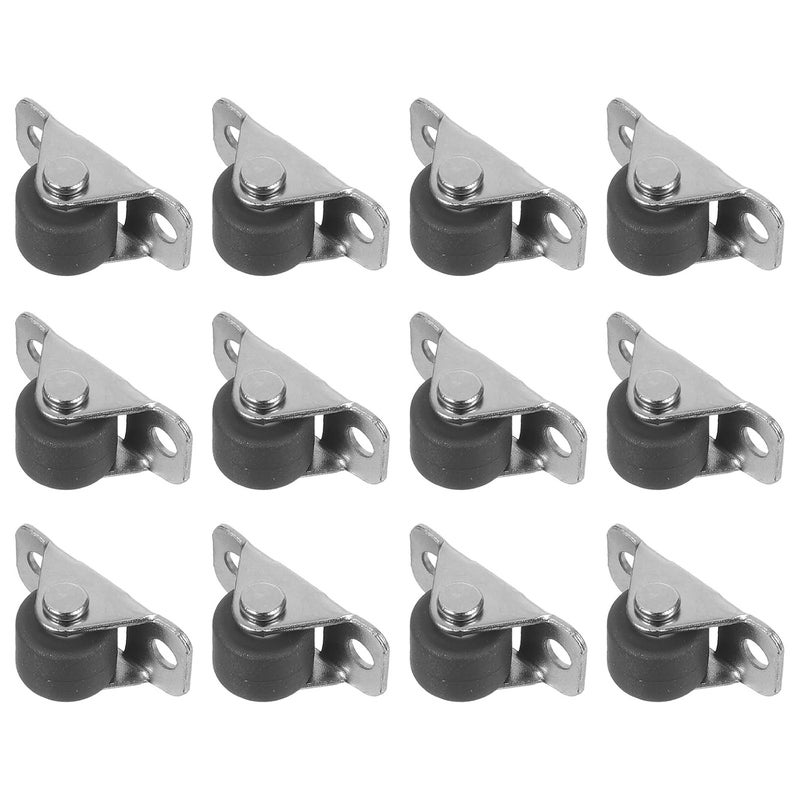 0.5 Inch 12pcs Drawer Caster Pulley Wheels Mini Guide Replacement For Furniture Cabinet - Image 1