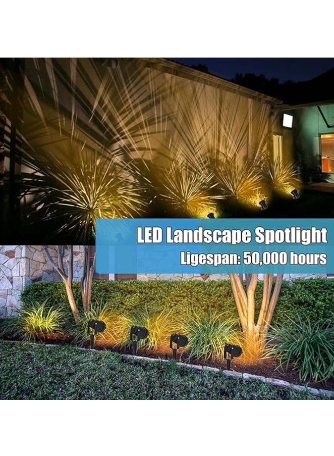 ESNCO إضاءة LED للمناظر الخارجية 12 واط مقاومة للماء IP65 أضواء حديقة COB كشافات مع قاعدة مدببة لمصباح زينة الحديقة (4 عبوات) (أبيض دافئ) - Image 3