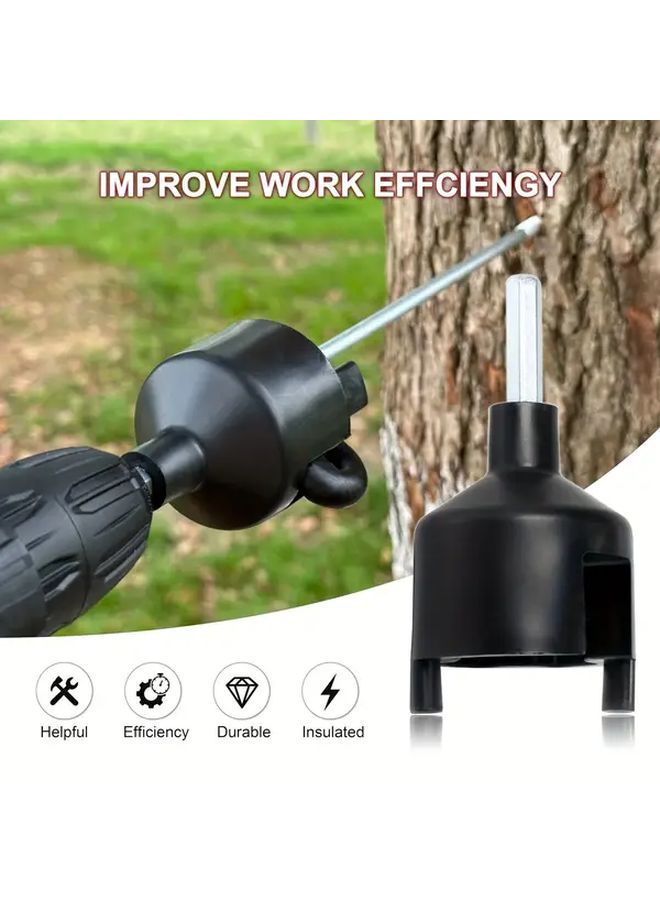 Black Plastic Coated Electric Fence Insulators 10pcs Spiral Installation for Wooden Stakes - Image 3