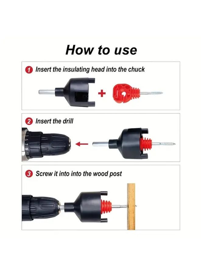 Black Plastic Coated Electric Fence Insulators 10pcs Spiral Installation for Wooden Stakes - Image 5