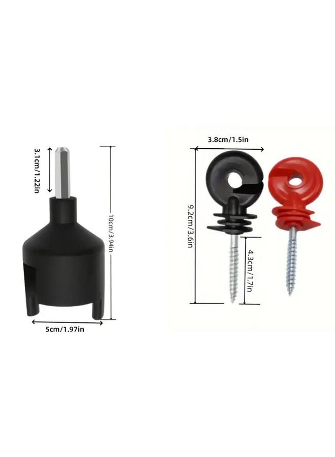 Black Plastic Coated Electric Fence Insulators 10pcs Spiral Installation for Wooden Stakes - Image 4