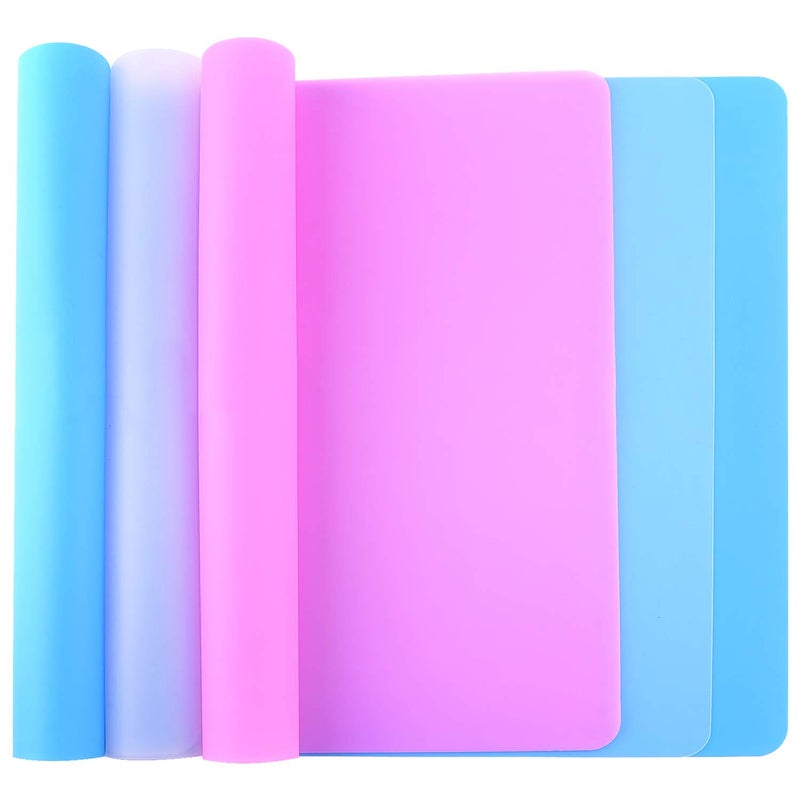 FEPITO 3PCS A3 Extra Large Silicone Sheet for Crafts Jewelry Casting Molds Multipurpose Silicone Mat Reusable Heat Resistant Food Grade Placemat - Image 2