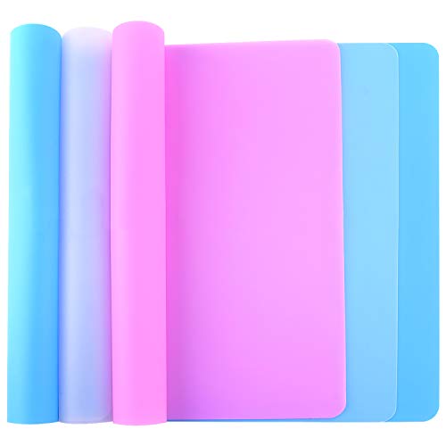 FEPITO 3PCS A3 Extra Large Silicone Sheet for Crafts Jewelry Casting Molds Multipurpose Silicone Mat Reusable Heat Resistant Food Grade Placemat - Image 1
