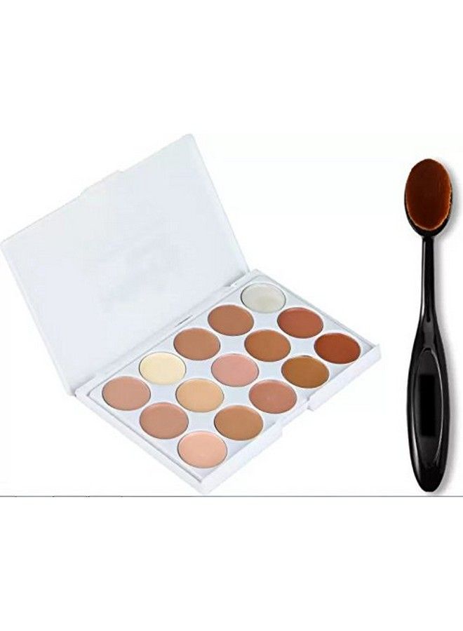 adbeni Combo Kit Bundle With 15 Shade Contour Cream Series Concealer With Makeup Brush (Set Of 2) - Image 1