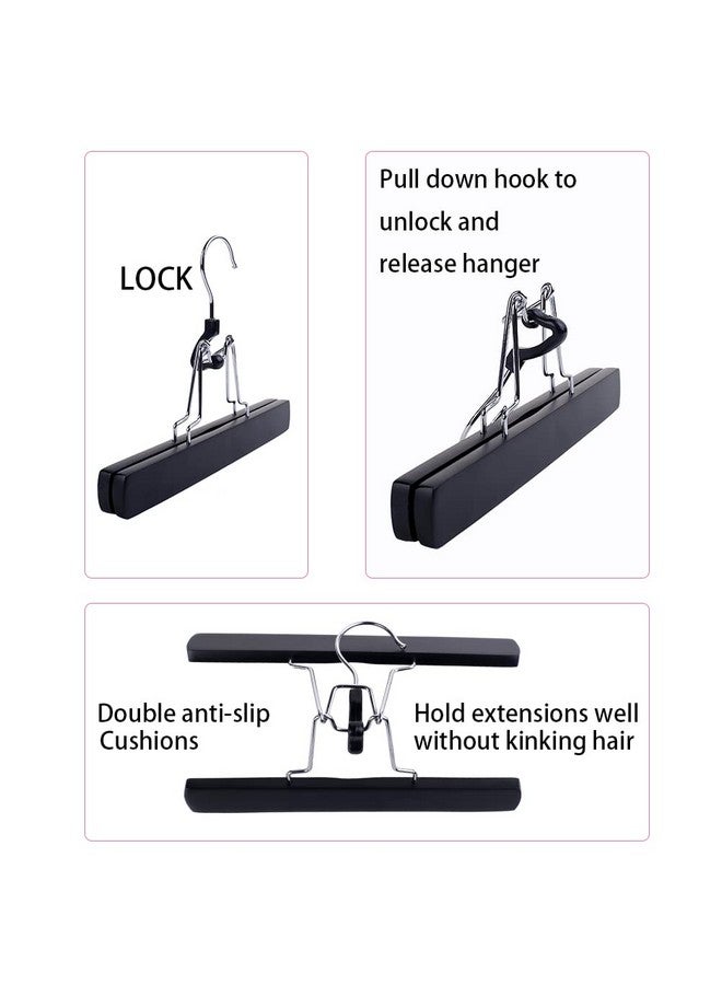 RJMBMUP RJMBMUP Hair Extensions Hanger with Storage Bag Hairpieces Storage Holder Wigs Carrier Case for Store Style Hair Black Color - Image 5