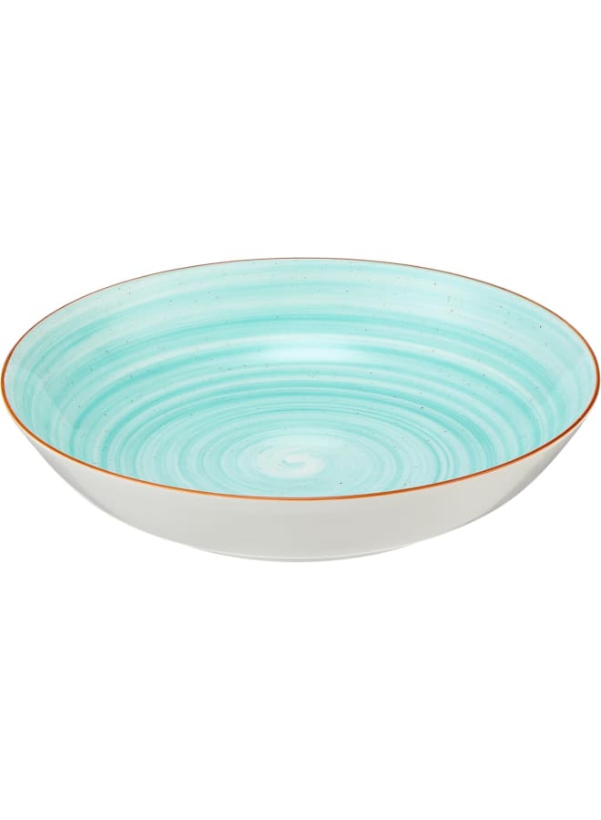 Zinnia By Fathy Mahmoud Porcelain Art Folio Turquoise Coup Dinnerware Set â€“ 30 Pieces - Image 3