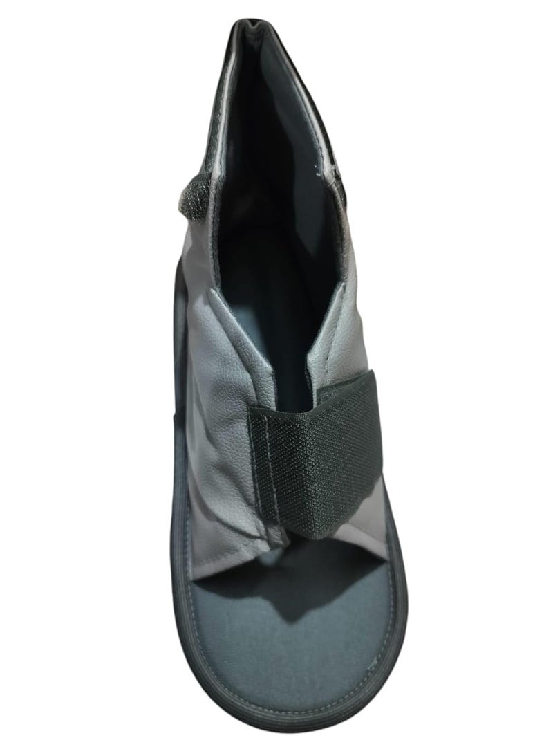 MUBBA Adjustable Orthopedic Cast Shoe for Foot Plaster and Ankle Support, Grey (L) - Image 3