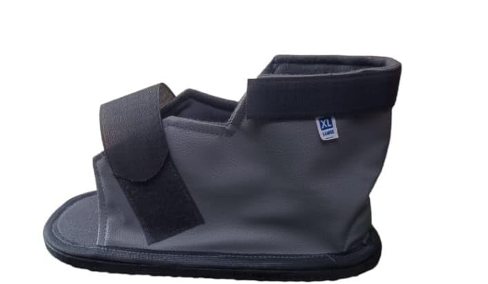 MUBBA Adjustable Orthopedic Cast Shoe for Foot Plaster and Ankle Support, Grey (L) - Image 2