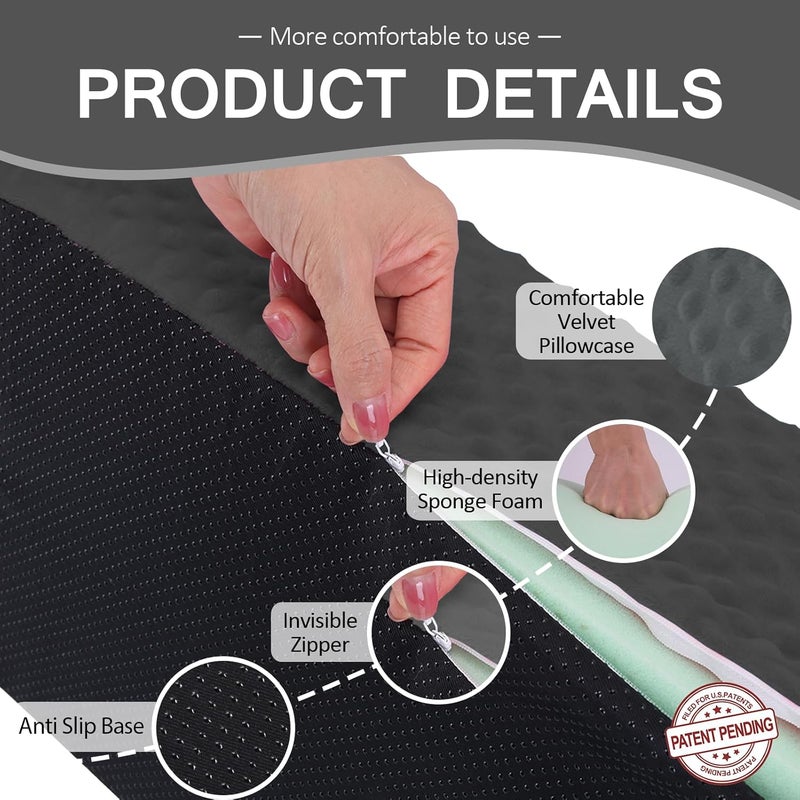 Jacobable Wedge Pillow for Side Sleeping, Body Positioning Foam Wedge Pillow, Side Wedge Pillow for Sleeping Non-Slip Back Positioning Pillow for Bed Sore Wedge (Dark Gray) - Image 4
