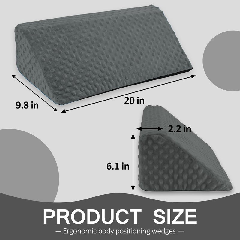 Jacobable Wedge Pillow for Side Sleeping, Body Positioning Foam Wedge Pillow, Side Wedge Pillow for Sleeping Non-Slip Back Positioning Pillow for Bed Sore Wedge (Dark Gray) - Image 5