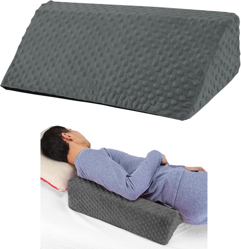 Jacobable Wedge Pillow for Side Sleeping, Body Positioning Foam Wedge Pillow, Side Wedge Pillow for Sleeping Non-Slip Back Positioning Pillow for Bed Sore Wedge (Dark Gray) - Image 1