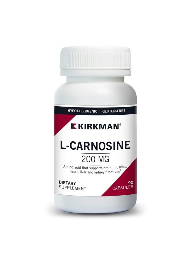 Kirkman L-Carnosine 200 mg - Hypoallergenic 90 Vegetarian Capsules - Image 1