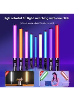 General Rgb Photography Fill Light Handheld Led Fill Light Rod Outside Shot Light Indoor And Outdoor Night Scene Color Video Portable-Specifications:【lighten Up☆16000lm】 Three-color Fill Light Stick + Remot  - Image 5